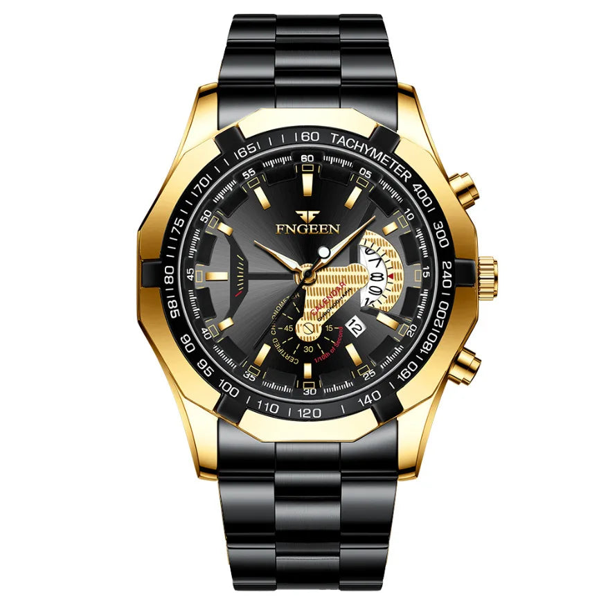 FNGEEN Men Quartz Watches Fashion Concept Decorative Dial Casual Military Sports Wristwatch Waterproof Date Luxury Men's Clock