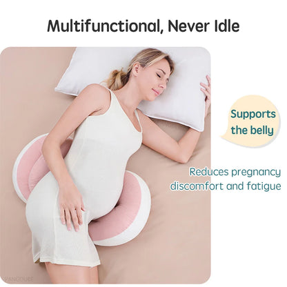 PANGDUBE Pregnancy Pillow with 1pc Free An Auxiliary Pillow Cotton Waist Support Pillow for Pregnant Women Sleeping Body Pillow