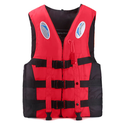 Outdoor Adult Swimming Life Jacket Adjustable Buoyancy Survival Suit Polyester Children Life Vest With Whistle