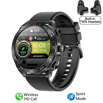 2-in-1 Smart Watch with TWS Bluetooth Earphones – HiFi 9D Sound, Bluetooth Calling, Sports Fitness Tracker for Men & Women