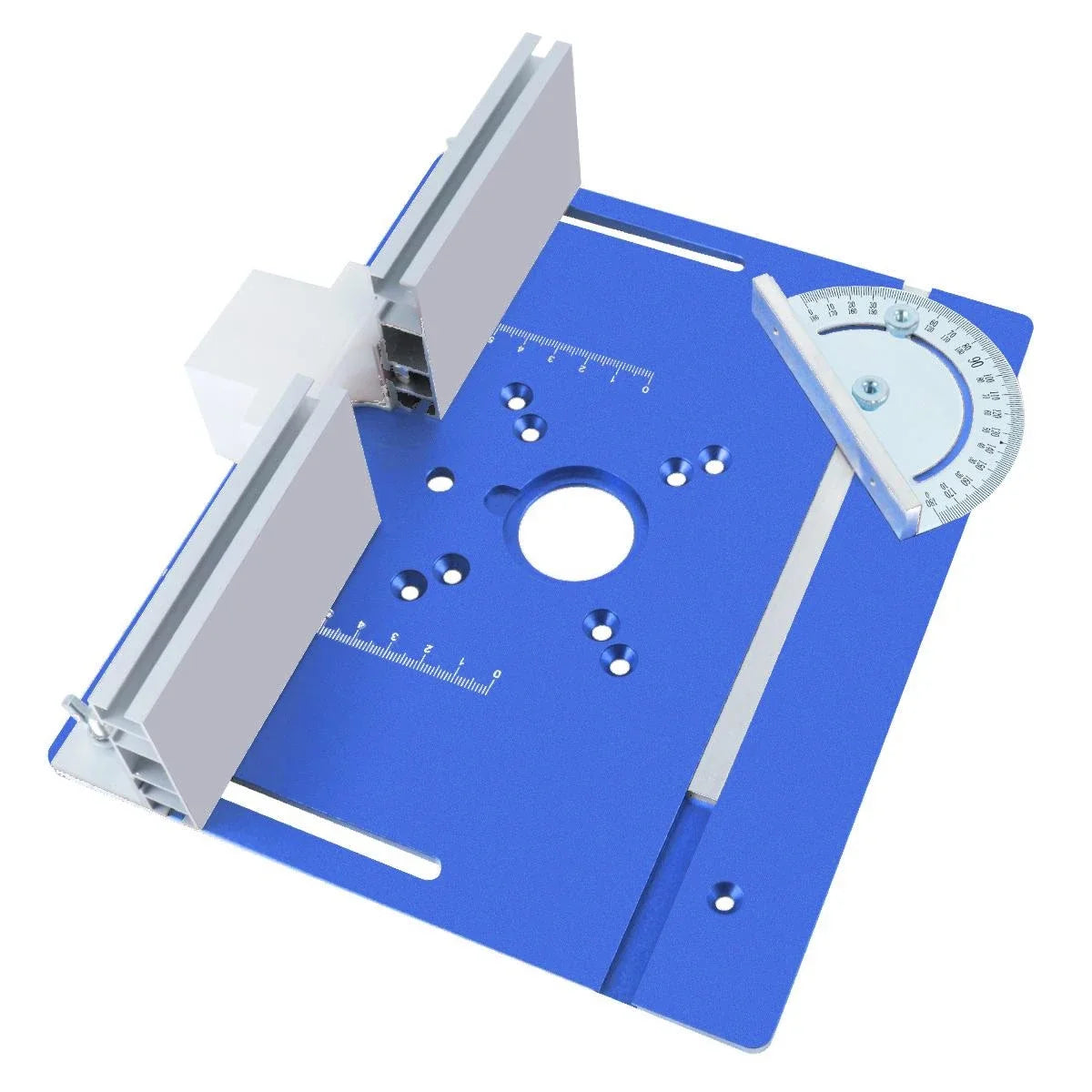 Router Lift Kit – Aluminum Insert Plate with Miter Gauge & Bracket for 65mm Motors
