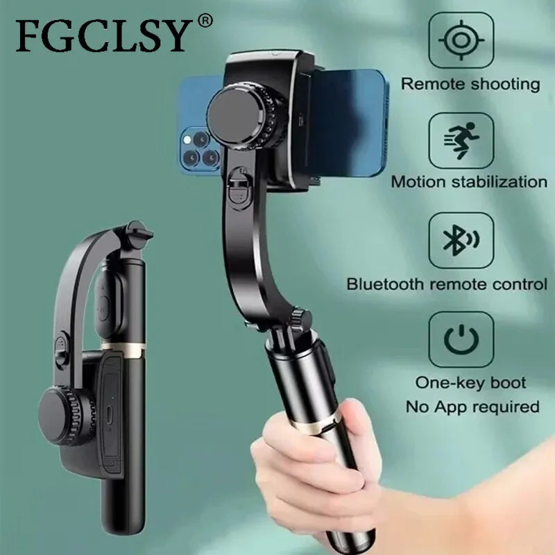 AI Video Stabilizer: Bluetooth Selfie Stick Tripod Gimbal for Smartphones – Live Vertical Shooting Bracket