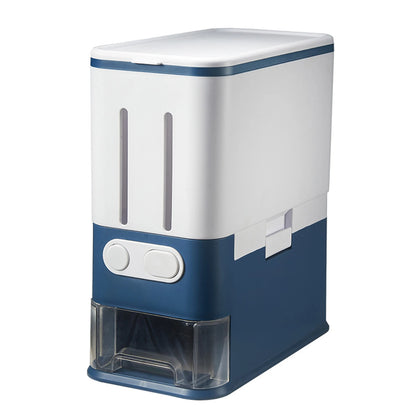Multifunctional Rotating Food Storage Box With Lid Moisture Insect Proof Grain Organizer Moisture Proof Separat Rice Bucket