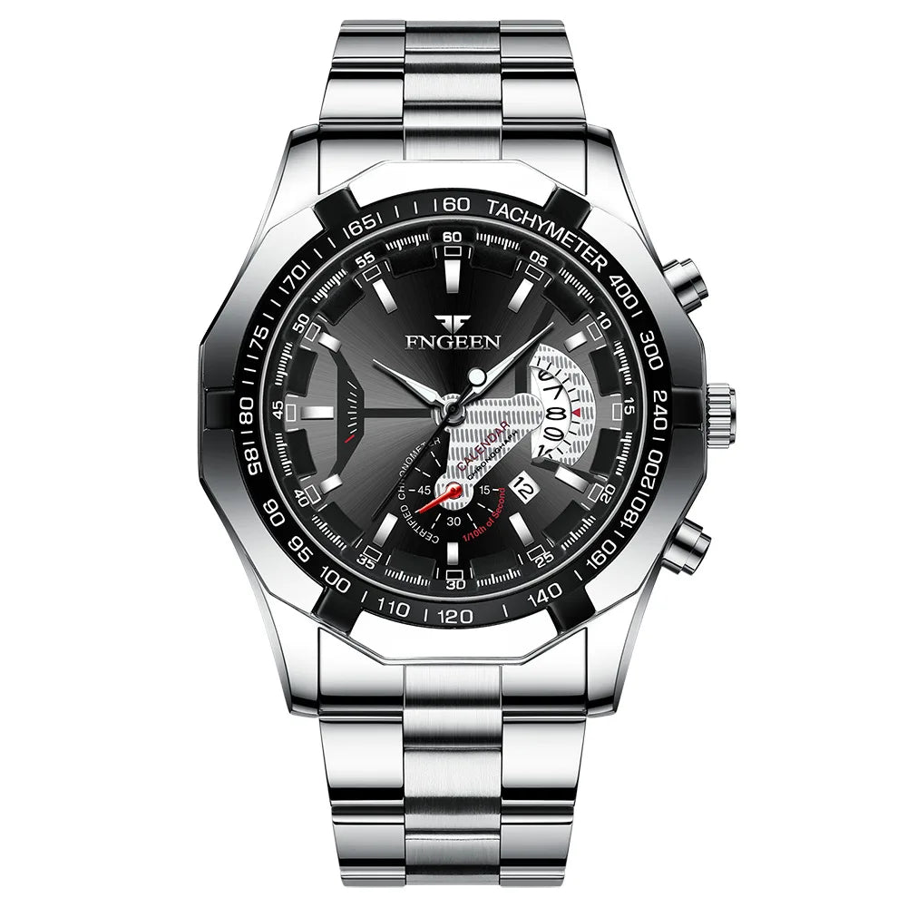 FNGEEN Men Quartz Watches Fashion Concept Decorative Dial Casual Military Sports Wristwatch Waterproof Date Luxury Men's Clock