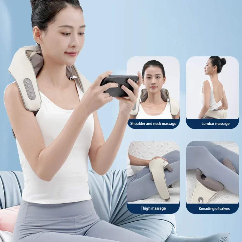 Portable Mini Shiatsu Neck & Trapezius Muscle Massager for Relaxation & Pain Relief