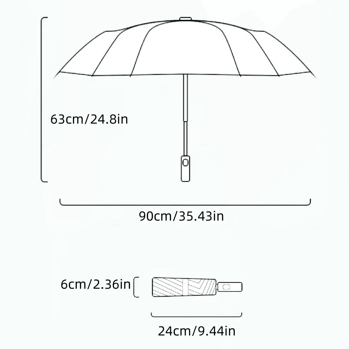 1 trendy edge retro transparent umbrella - three-fold transparent folding umbrella -PVC material, suitable for travel photograph