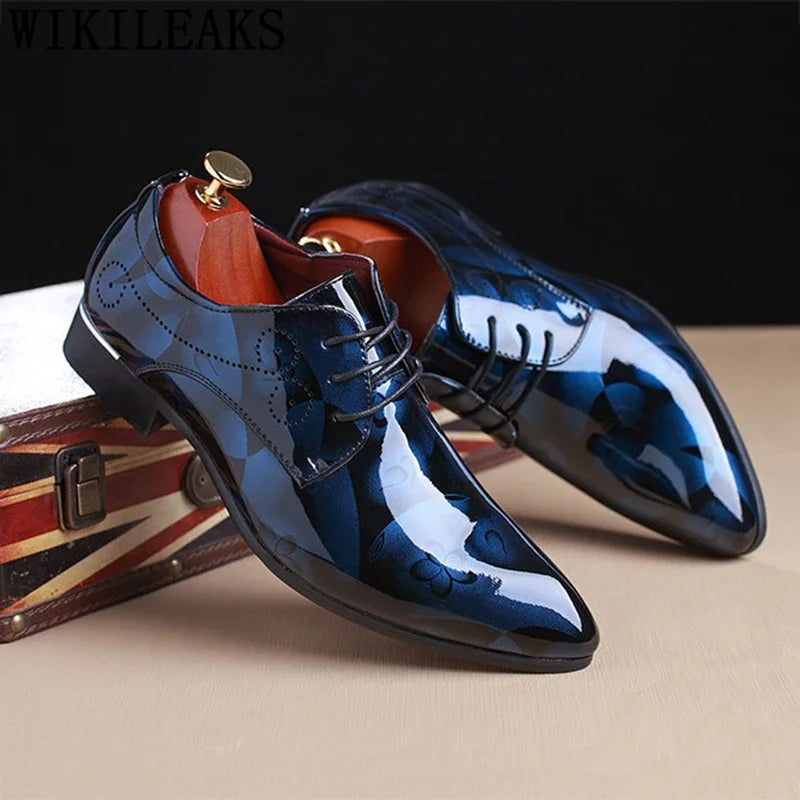 Luxury Floral Pattern Oxford Shoes for Men – Elegant Formal Footwear for Weddings & Office