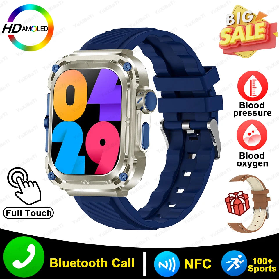 2024 New 2.1" Ultra HD NFC Bluetooth Call Smart Watch Men Compass GPS Track 460mAH Battery Waterproof Watches For Huawei Xiaomi