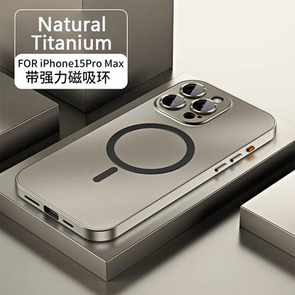 Aluminum Metal Frame Magnetic Case for iPhone 13/12/14/15/16 Pro Max Plus