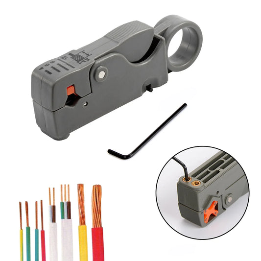 Insulated Wire Stripping Pliers – Stainless Steel Cable Stripper with Hex Wrench Accessory
