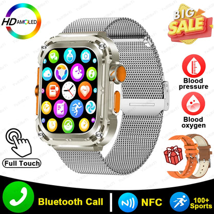 2024 New 2.1" Ultra HD NFC Bluetooth Call Smart Watch Men Compass GPS Track 460mAH Battery Waterproof Watches For Huawei Xiaomi