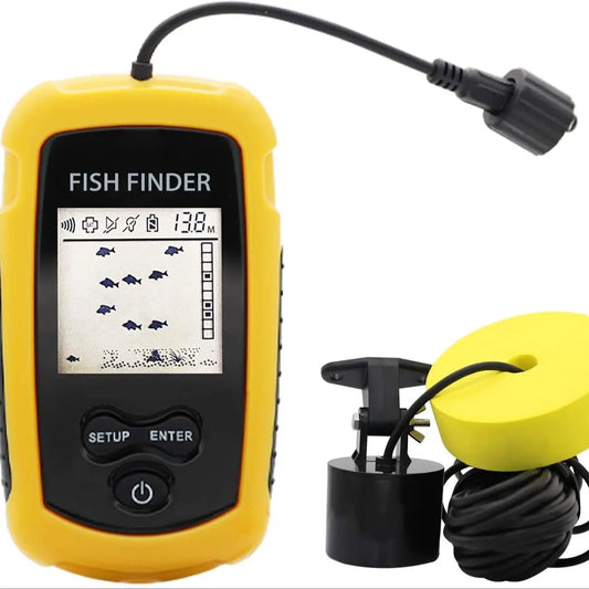 100M Portable Sonar Fish Finder – 45° Coverage Echo Sounder with Alarm for Lake & Sea Fishing