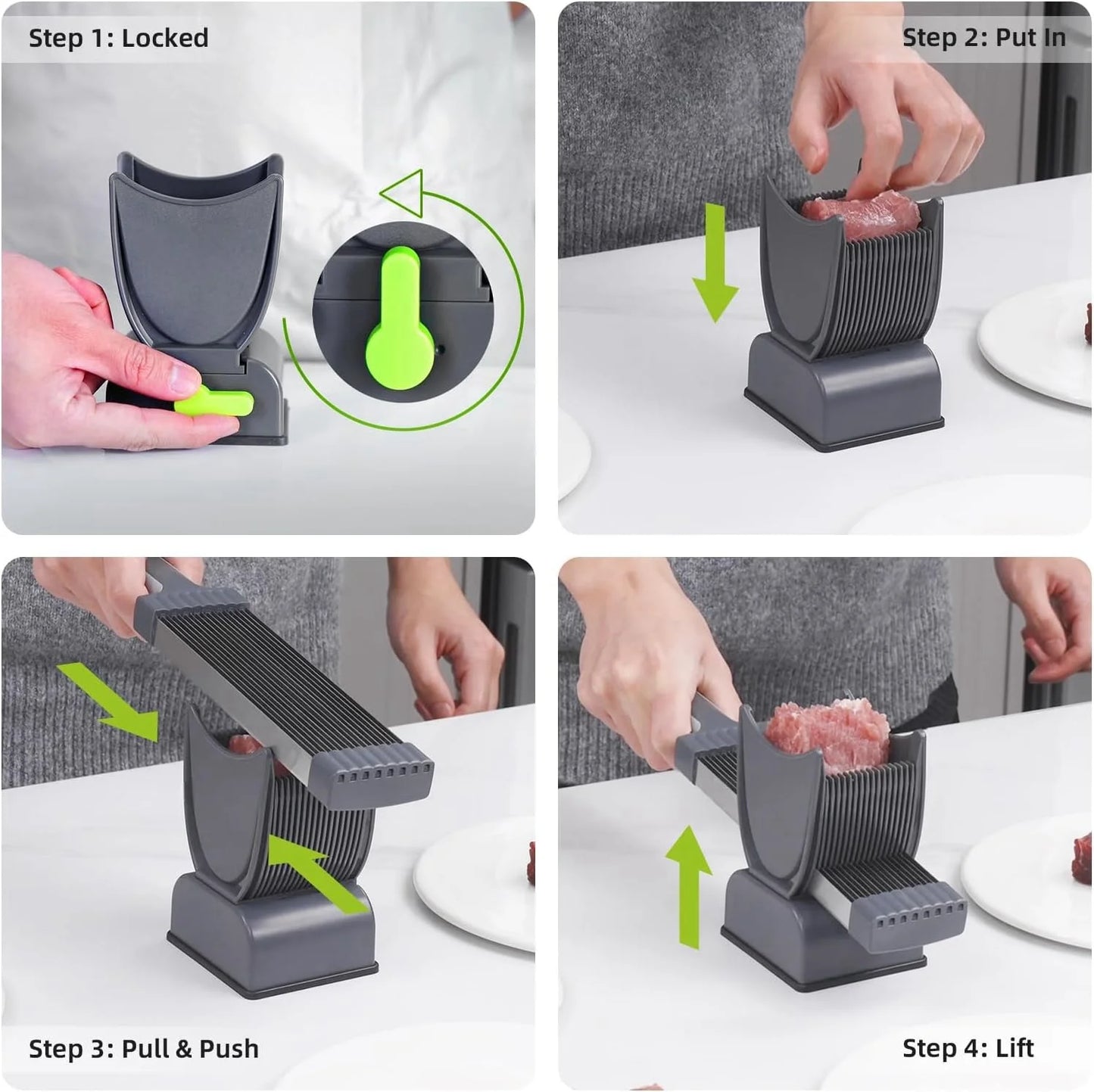 Fresh Meat Slicer Cleaver Kitchen Knife Set For Meat Slicing Shredding, Manual Meat Cutter Food Slicer For Home Cooking BBQ