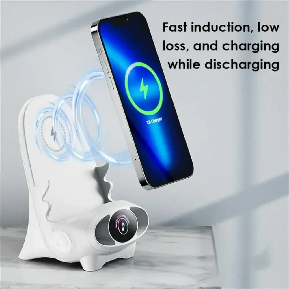 Magnetic Wireless Charger Fast Charging Type C Stand Holder Unique Mini Chair Shape Tablet Phone Fast Charger Desktop Station