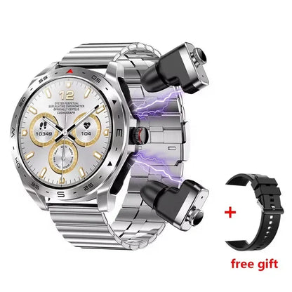 2-in-1 Smart Watch with TWS Bluetooth Earphones – HiFi 9D Sound, Bluetooth Calling, Sports Fitness Tracker for Men & Women