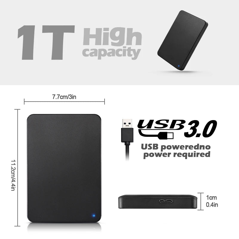 1TB HD External Hard Drive 250GB 320GB 500GB 640GB 720GB Portable Hard Drive USB3.0 High Speed HDD for Laptop PC MacBook PS4 PS5