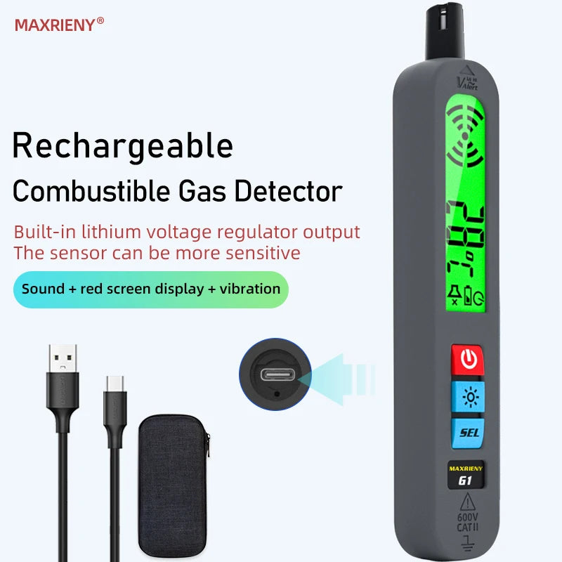 G1 Gas Leak Detector – Portable Natural Gas & Methane Alarm with LCD Display