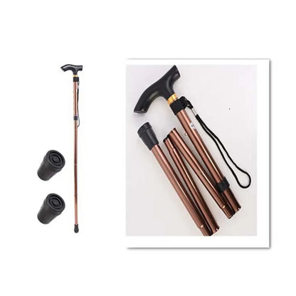 Adjustable Telescopic Folding Walking Stick – Non-Slip Aluminum Alloy Hiking Crutch for Elderly