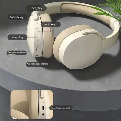 NEW Fashion Wireless Bluetooth Headphones Over Ear HIFI Stereo Headsets True Sports With Earphones TF/AUX Music Player with Mic