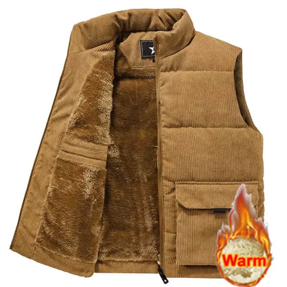 Winter Male Fleece Warm Vest Coats Men Stand Collar Army Thicken Waistcoats Clothing Mens Jacket Sleeveless Vest