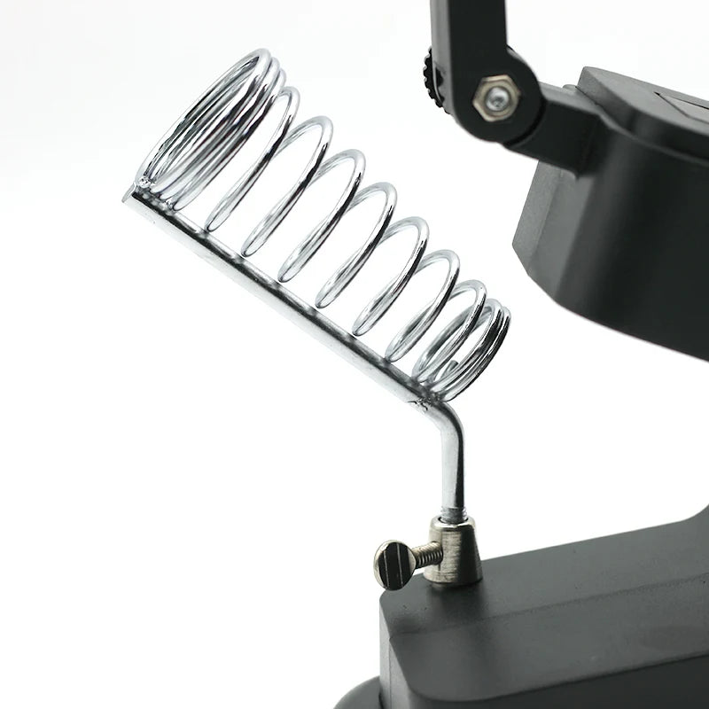 3-in-1 Welding Magnifying Glass with LED Light – Auxiliary Clip Loupe, Soldering Iron Stand & Holder Station