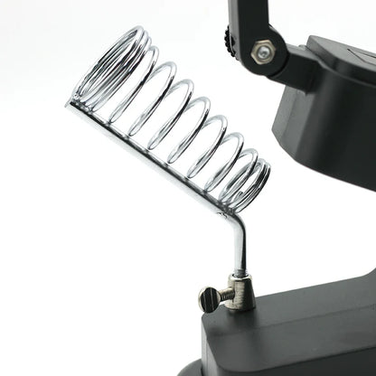 3-in-1 Welding Magnifying Glass with LED Light – Auxiliary Clip Loupe, Soldering Iron Stand & Holder Station