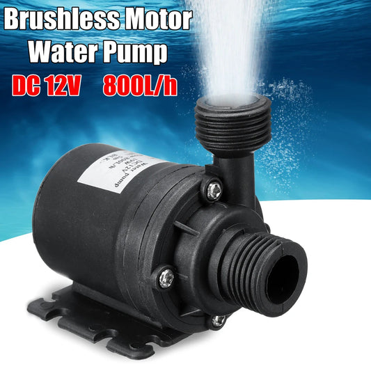 Ultra Quiet DC 12V/24V Brushless Submersible Water Pump for Aquarium, Pond, Fountain, Fish Tank