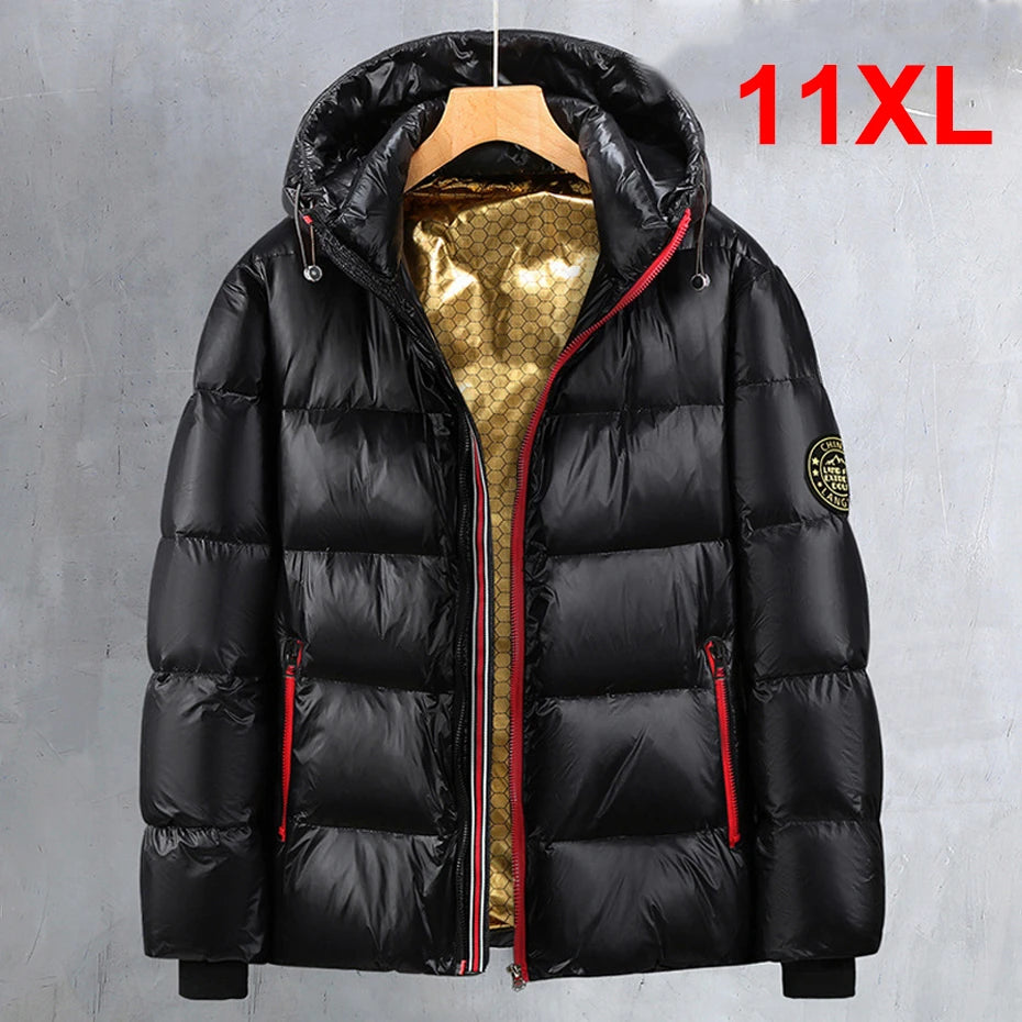 Men's Down Jacket, Winter Warm Thick Puffer Coat, Plus Size 10XL-11XL, Fashion Casual Winter Outerwear