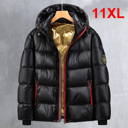 Men's Down Jacket, Winter Warm Thick Puffer Coat, Plus Size 10XL-11XL, Fashion Casual Winter Outerwear