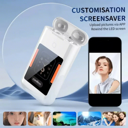 Multi-Function In-Ear Bluetooth Wireless Earphones – 2.8" Touch Screen Charging Case with Power Bank for Music & Gaming